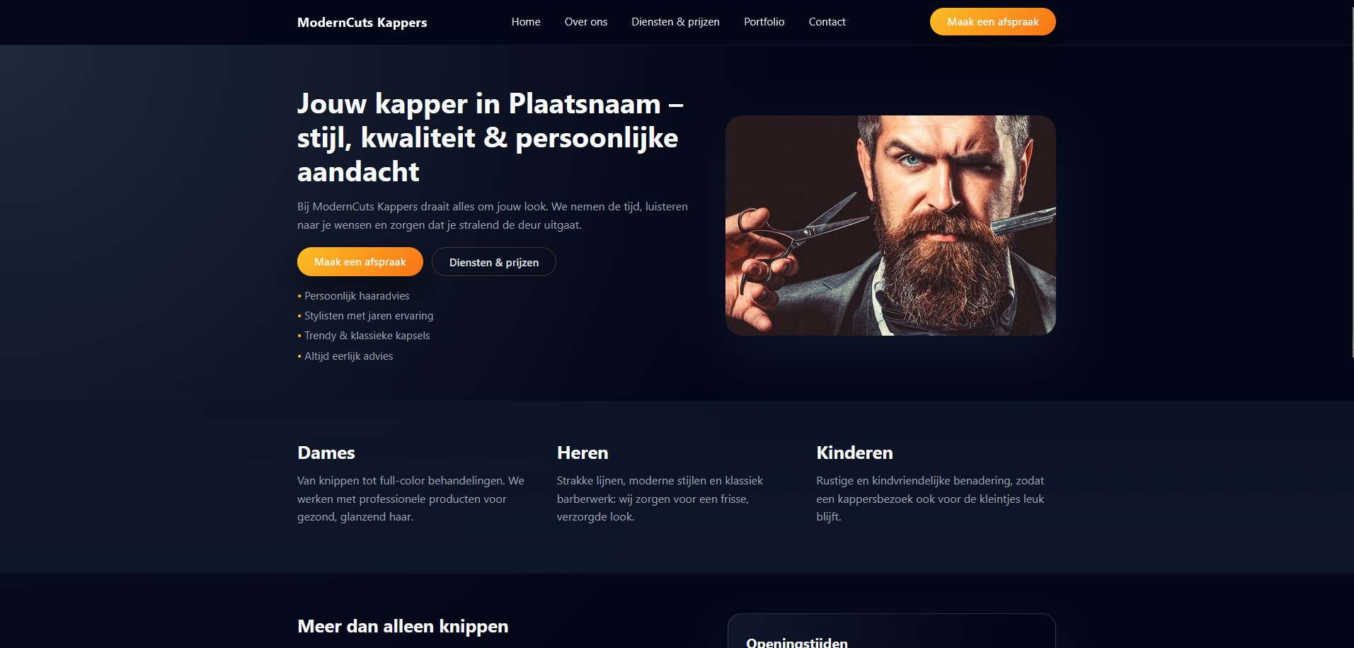 Screenshot kapper systeem