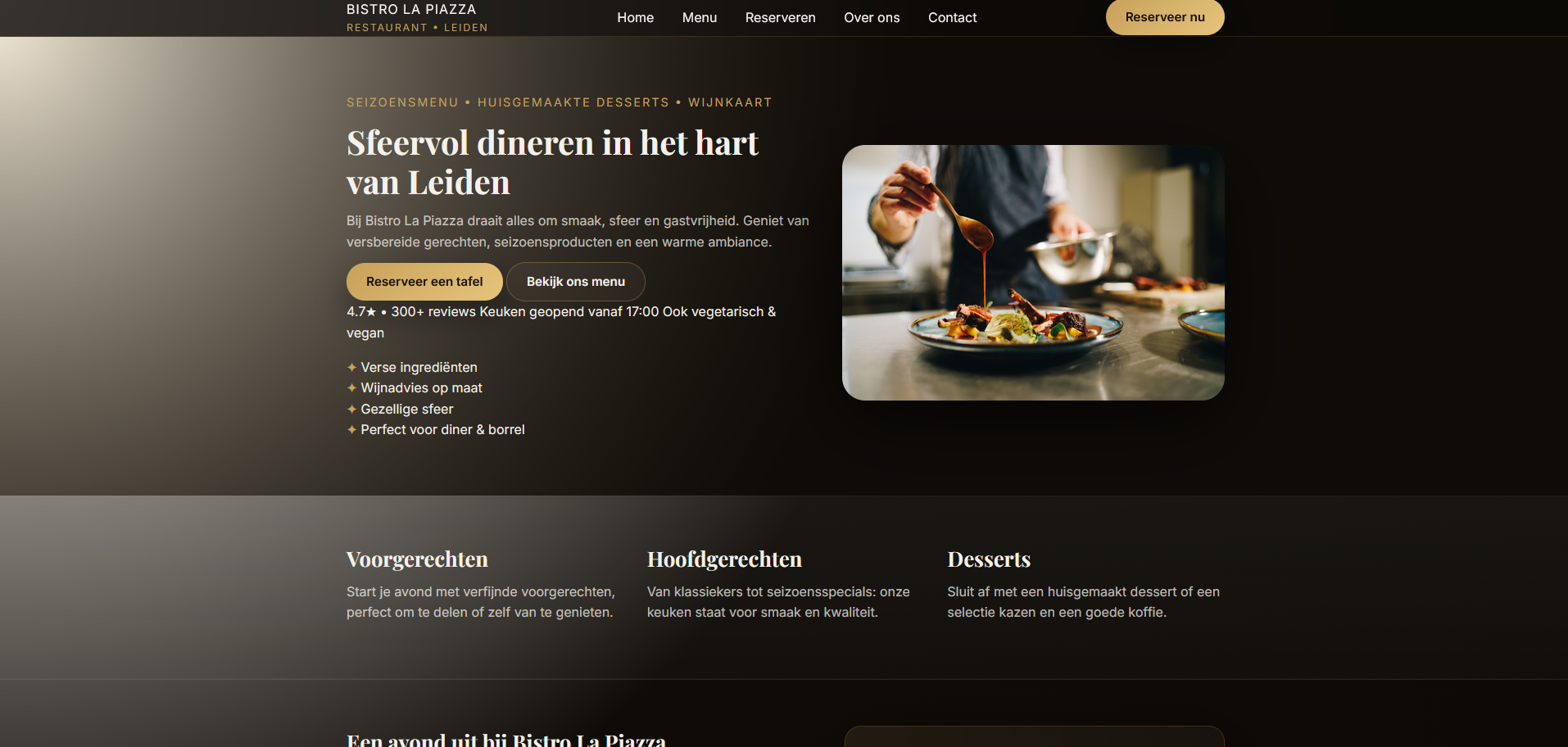 Screenshot restaurant website script